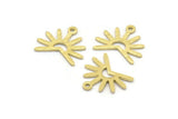 Brass Sun Charm, 24 Textured Raw Brass Sun Charms With 1 Loop (13x15x0.80mm) M02263