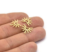 Brass Sun Charm, 24 Textured Raw Brass Sun Charms With 1 Loop (13x15x0.80mm) M02263