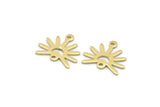 Brass Sun Charm, 24 Raw Brass Sun Charms With 2 Loops (13x15x0.80mm) M02264