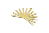 Brass Sun Charm, 8 Raw Brass Sun Charms With 1 Loop (22x30x0.80mm) M02268