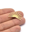 Brass Sun Charm, 8 Raw Brass Sun Charms With 1 Loop (22x30x0.80mm) M02268