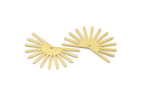 Brass Sun Charm, 8 Textured Raw Brass Sun Charms With 1 Hole (20x30x0.80mm) M02271