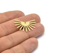 Brass Sun Charm, 8 Textured Raw Brass Sun Charms With 1 Hole (20x30x0.80mm) M02271