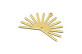 Brass Sun Charm, 8 Textured Raw Brass Sun Charms With 1 Loop And 1 Hole (22x30x0.80mm) M02273