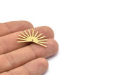 Brass Sun Charm, 8 Textured Raw Brass Sun Charms With 1 Loop And 1 Hole (22x30x0.80mm) M02273