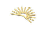 Brass Sun Charm, 8 Textured Raw Brass Sun Charms With 1 Loop (22x30x0.80mm) M02279