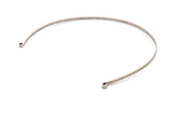 Silver Choker Necklace, Antique Silver Plated Brass Collar Necklace Bs 1300