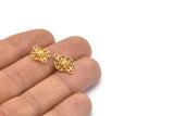Spider Web Connector, 6 Gold Plated Spider Web Connectors (16x11mm) N0352