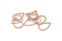 Rose Gold Drop Connector, 20 Rose Gold Plated Brass Drop Connectors (11x16x0.8mm) BS 1134 Q0070