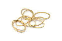 Altın Oval Charm, 16 Altın Kaplama Pirinç Oval Bağlantı Parçası (20x13mm) Bs 1667 Q0071