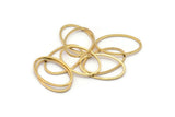 Altın Oval Charm, 16 Altın Kaplama Pirinç Oval Bağlantı Parçası (20x13mm) Bs 1667 Q0071