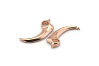 Rose Gold Tiger Tooth - 2 Rose Gold Plated Brass Tiger Tooth Necklace Pendants (27x10mm) N0261 Q0091