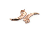 Rose Gold Tiger Tooth - 2 Rose Gold Plated Brass Tiger Tooth Necklace Pendants (27x10mm) N0261 Q0091