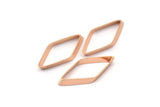 Cut Diamond Charm, 10 Rose Gold Plated Wide Cut Open Diamond Ring Charms (9x17x0.35x2mm) D0221 Q0093
