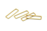 Gold Rectangle Connector, 12 Gold Plated Brass Open Rectangle Connectors (7x26x1mm) D0166 Q0097