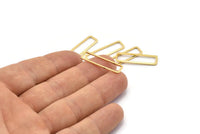 Gold Rectangle Connector, 12 Gold Plated Brass Open Rectangle Connectors (7x26x1mm) D0166 Q0097