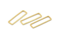 Gold Rectangle Connector, 24 Gold Plated Brass Open Rectangle Connectors (7x26x1mm) D0166 Q0097