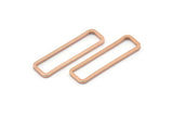Rose Gold Rectangle Connector, 12 Rose Gold Plated Brass Open Rectangle Connectors (7x26x1mm) D0166 Q0097