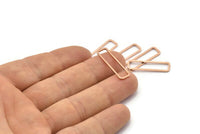 Rose Gold Rectangle Connector, 12 Rose Gold Plated Brass Open Rectangle Connectors (7x26x1mm) D0166 Q0097