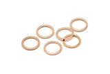 Rose Gold Circle Ring, 12 Rose Gold Plated Brass Round Rings, Charms (12mm) B0119 Q0035