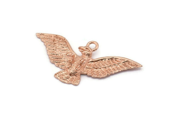 Rose Gold Eagle Pendant, Rose Gold Plated Brass Eagle Charm, Eagle Pendants (40x20mm) N0411 Q0110