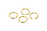 Gold Circle Rings, 12 Gold Plated Brass Round Rings, Charms (12mm) b0119 Q0035