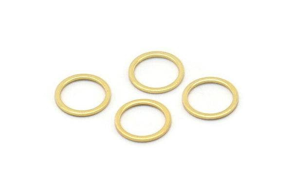 Gold Circle Rings, 12 Gold Plated Brass Round Rings, Charms (12mm) b0119 Q0035