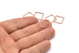 Square Wire Finding, 12 Rose Gold Plated Brass Square Connectors (14mm) Bs-1118 Q0098