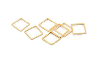 Square Wire Finding, 12 Gold Plated Brass Square Connectors (14mm) Bs-1118 Q0098