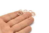 Rose Gold Circle Ring, 12 Rose Gold Plated Brass Round Rings, Charms (10mm) B0118 Q0032