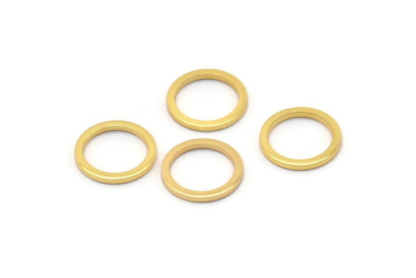 Gold Circle Ring, 12 Gold Plated Brass Round Rings, Charms (10mm) B0118 Q0032
