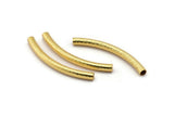 Textured Curved Tubes, 8 Gold Plated Brass Textured Curved Tubes (4x45) Bs 1634 Q0104