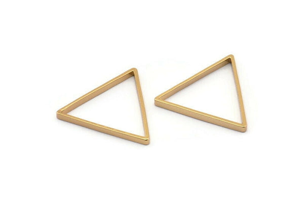 Gold Triangle, 6 Gold Plated Brass Open Triangle Rings, Charms (24x0.8x2mm) Bs 1197 Q0118