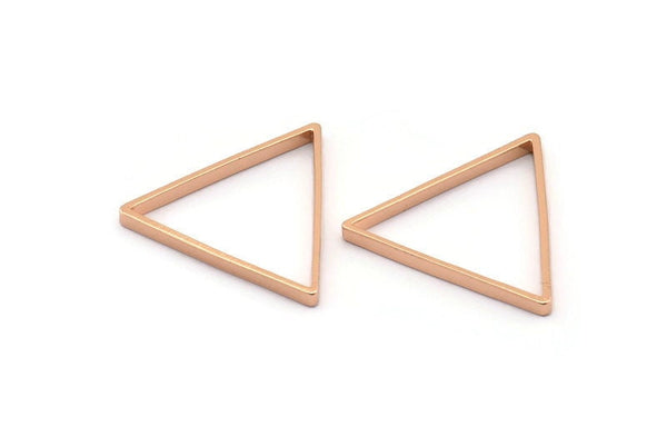 Rose Gold Triangle, 6 Rose Gold Plated Brass Open Triangle Rings, Charms (24x0.8x2mm) Bs 1197 Q0118