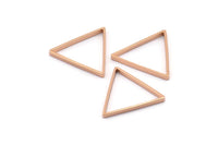 Rose Gold Triangle, 6 Rose Gold Plated Brass Open Triangle Rings, Charms (24x0.8x2mm) Bs 1197 Q0118