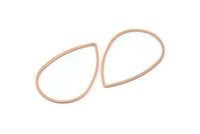 Rose Gold Drop Connector, 10 Rose Gold Plated Brass Drop Connectors (38x25mm) Bs 1127 Q0116
