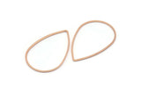 Rose Gold Drop Connector, 10 Rose Gold Plated Brass Drop Connectors (38x25mm) Bs 1127 Q0116