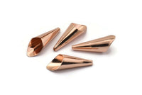 Rose Gold Cone, 8 Rose Gold Plated Brass Cone Bead Caps, Findings (21x7mm) D0059 Q0125