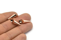 Rose Gold Cone, 8 Rose Gold Plated Brass Cone Bead Caps, Findings (21x7mm) D0059 Q0125