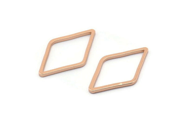 Gül Altın Pırlanta Tılsım, 25 Gül Altın Kaplama Pirinç Açık Pırlanta Yüzük Tılsımı (23x13,5x1mm) D0028 Q0147