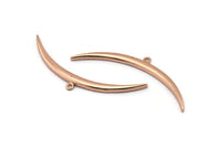 Rose Gold Moon Charm, 1 Rose Gold Plated Brass Textured Wide Crescent Moon Necklace Pendants, Charms (63x4.5x2.8mm) N0525 Q0146