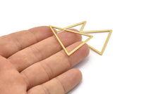 Gold Blank Triangles, 2 Gold Plated Brass Triangles (39x39x31mm) BS-1308 Q0140