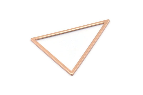 Rose Gold Blank Triangles, 2 Rose Gold Plated Brass Triangles (39x39x31mm) BS-1308 Q0140