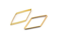Cut Diamond Charm, 4 Gold Plated Cut Open Diamond Rings, Charms (20x40x5x0.5mm) D0167 Q0150