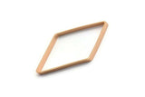 Cut Diamond Charm, 4 Rose Gold Plated Brass Cut Open Diamond Rings, Charms (20x40x5x0.5mm) D0167 Q0150