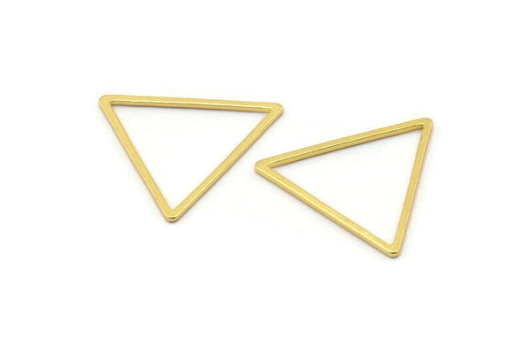 Gold Triangle Charm, 10 Gold Plated Brass Open Triangle Rings, Charms (24x1mm) Bs 1027 Q0164