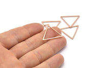 Rose Gold Triangle, 10 Rose Gold Plated Open Triangle Rings, Charms (24x1mm) Bs 1027 Q0164