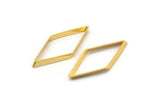 Gold Diamond Charm, 12 Gold Brass Wide Cut Open Diamond Rings, Charms (14x30x2x0,80mm) D0194 Q0144