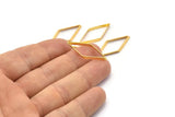 Gold Diamond Charm, 12 Gold Brass Wide Cut Open Diamond Rings, Charms (14x30x2x0,80mm) D0194 Q0144