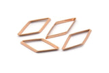 Rose Gold Diamond Charm, 12 Rose Gold Brass Wide Cut Open Diamond Rings, Charms (14x30x2x0.80mm) D0194 Q0144